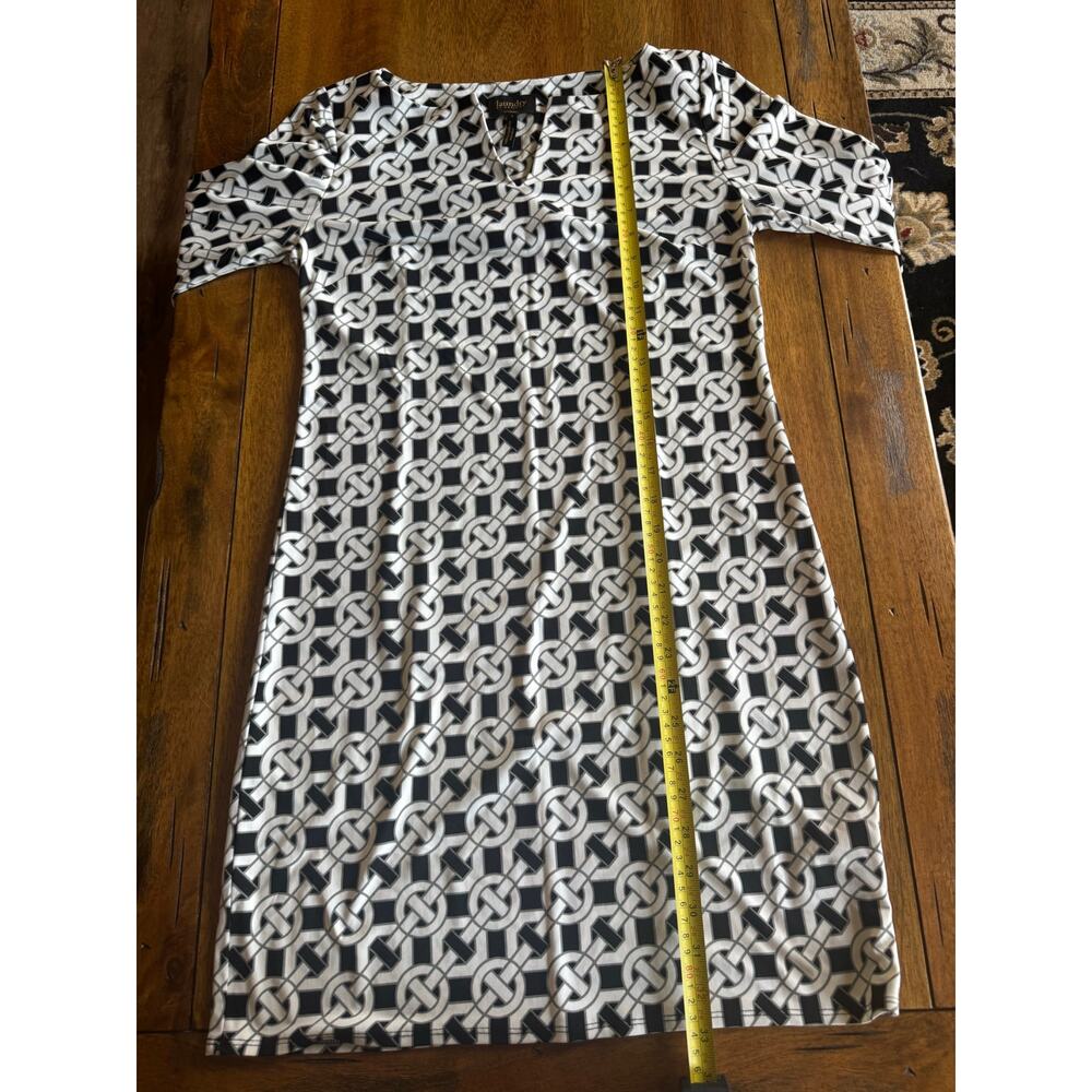 Laundry by Design Black White Chain Print Shift Dress Size 2 - Picture 7 of 9